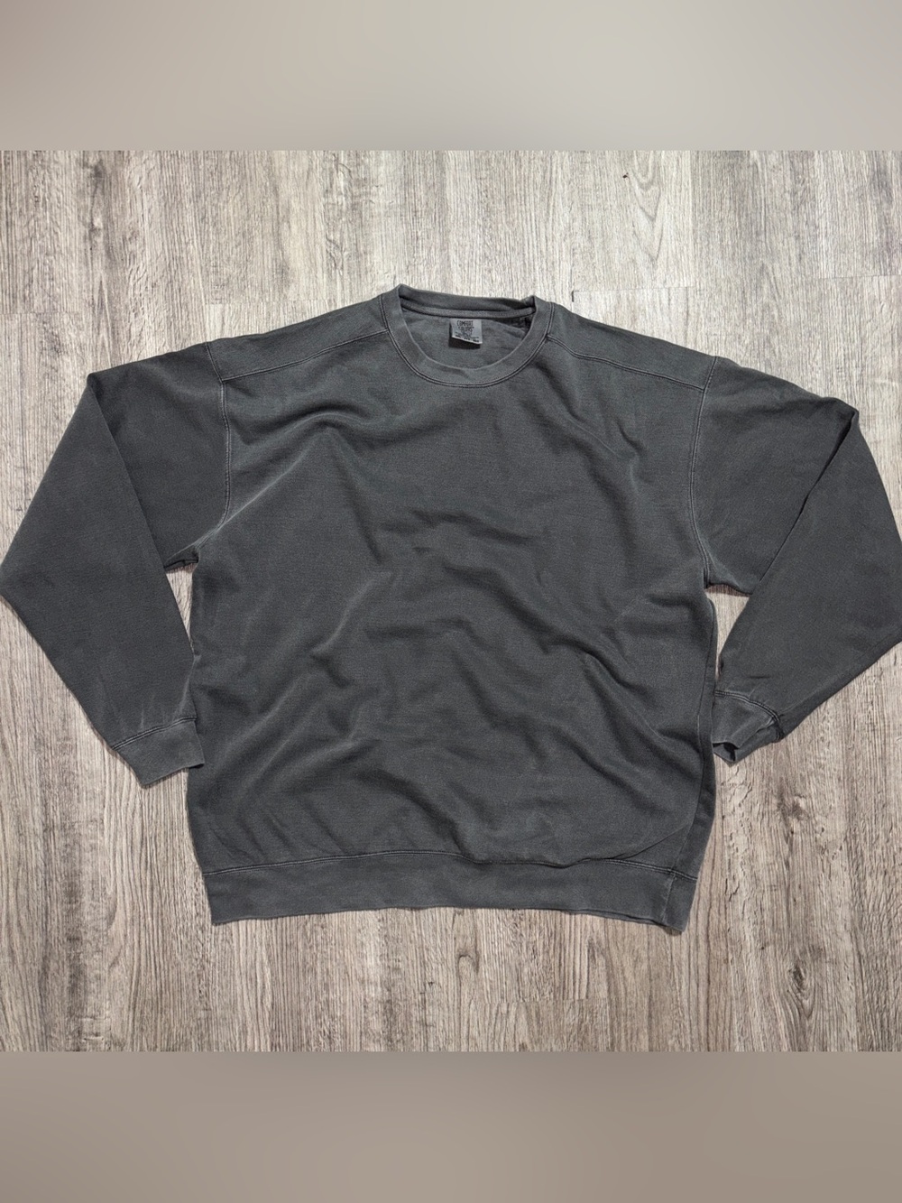 Comfort Colors Sweatshirt Crew Neck Pullover Charcoal Gray Vintage Unisex 2XL